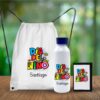 Combo Mochila, Botella Y Billetera Personalizada Blanco - Imagen 3