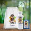 Combo Mochila, Botella Y Billetera Personalizada Blanco - Imagen 2