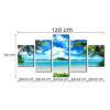 Cuadro 5 Piezas 120x60 Personalizado Familia Paisaje Foto Blanco - Imagen 8